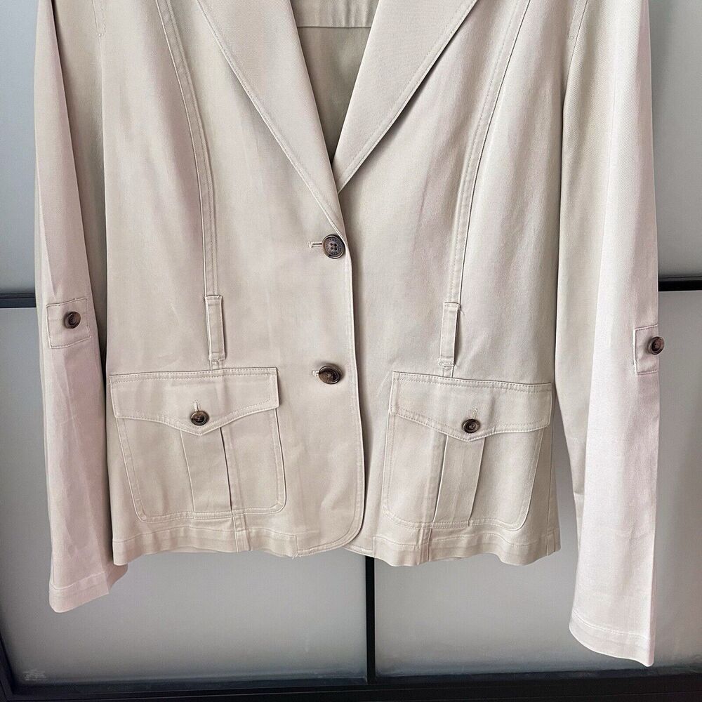 Brooks Brothers Beige Twill Blazer Jacket - Picture 3 of 10